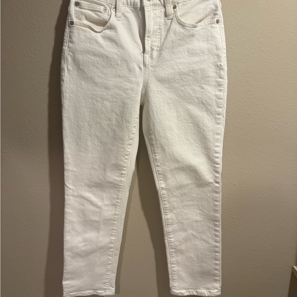 Madewell White Ankle Cropped Jeans